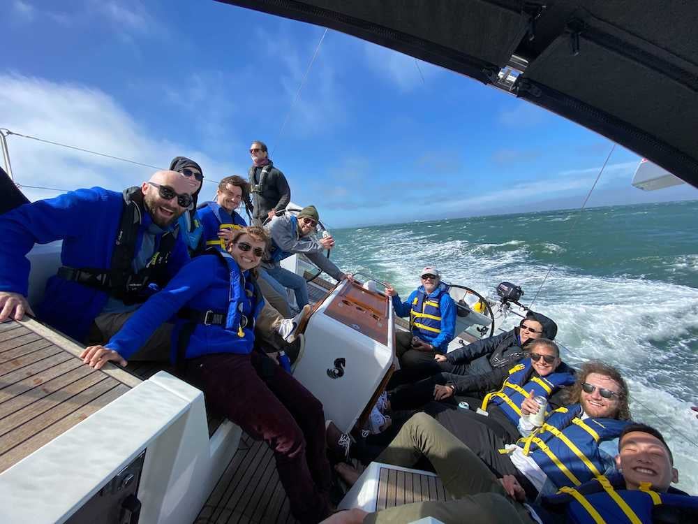 Digital Foundry’s Altais project team sailing on San Francisco Bay.
